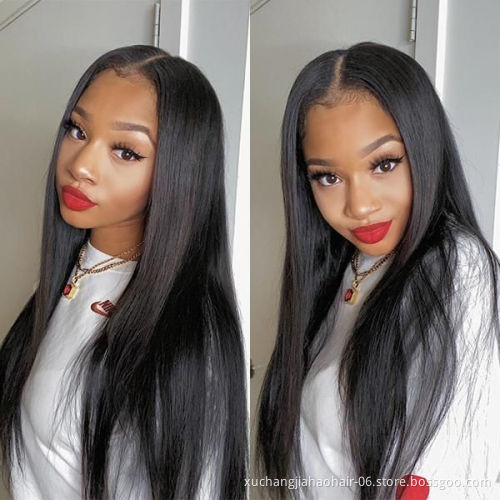 Virgin brazilian Straight Human Hair Wig Transparent Lace Front Wigs 13X4X1 T Part Human Hair Wig